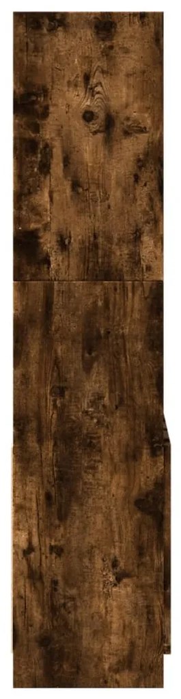 füstös tölgy színű szerelt fa magasszekrény 63 x 33 x 140 cm