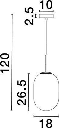 NOVA LUCE 9092822 BALOR Egyágú Függesztett Lámpa Üveg E14 IP20