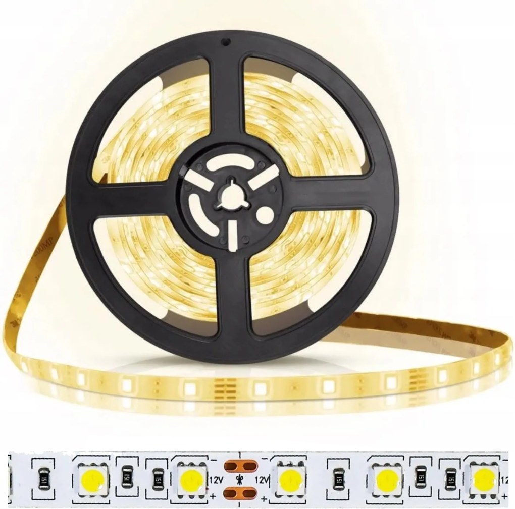 Led szalag 14,4W/m 72W 12V Szín Semleges fény IP20 tekercs 5m