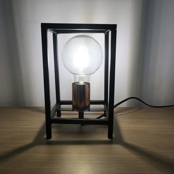 ONLI - Asztali lámpa FLOKI 1xE27/15W/230V 20 cm fekete/réz