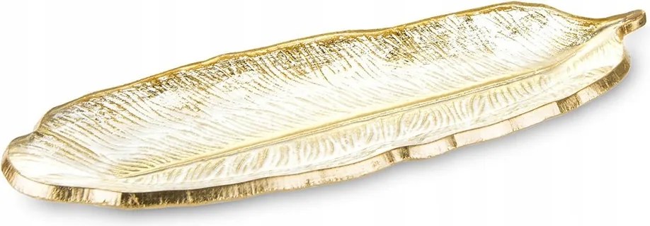 Patera Arany Levél Üveg 37cm Levél Alakú