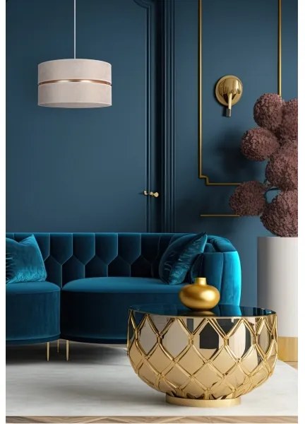 Duolla - Csillár zsinóron DUO 1xE27/15W/230V átm. 40 cm fehér/arany