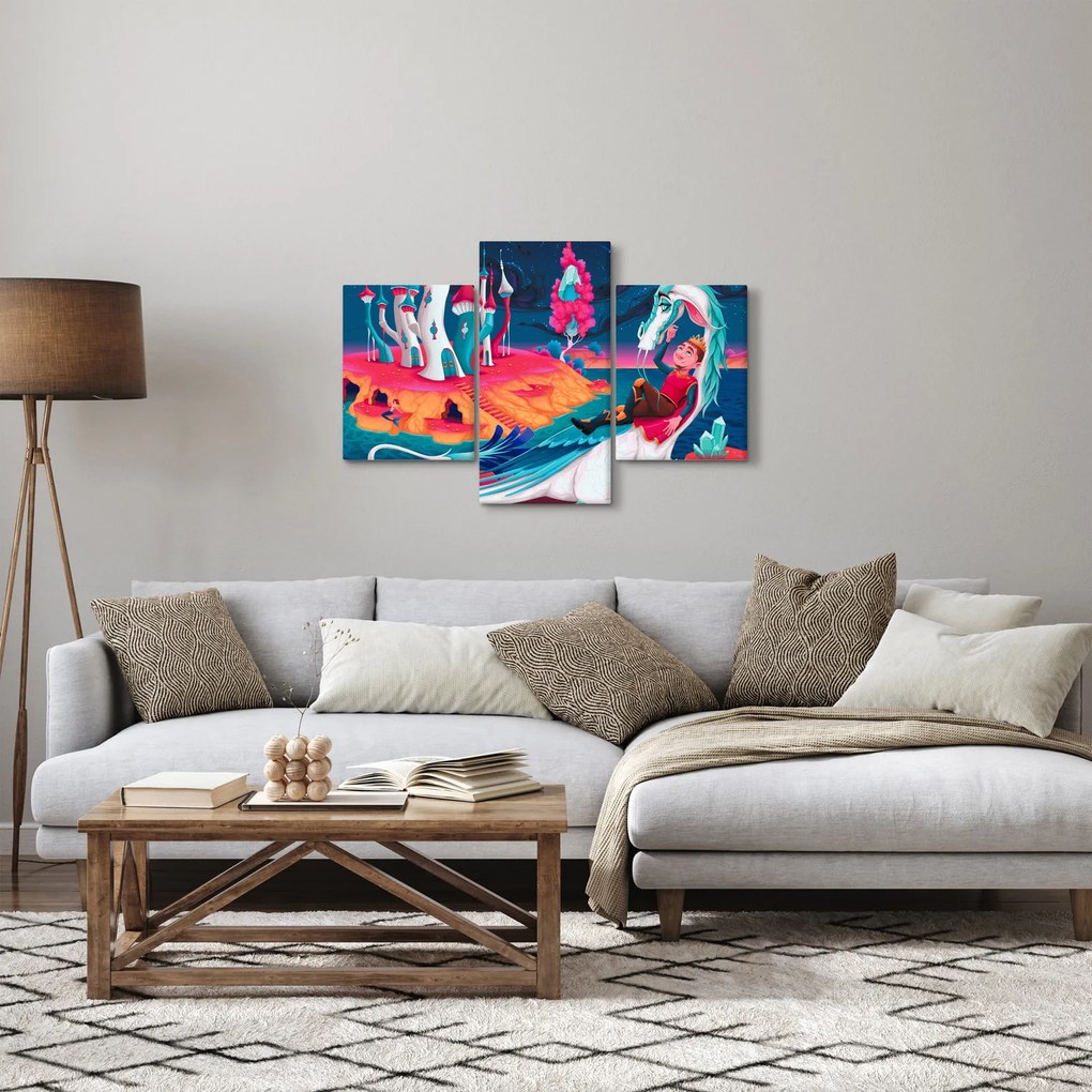 Kép - a herceg és a sárkány hercegnő (90x60 cm)