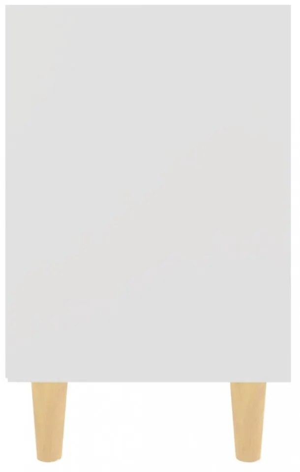 vidaXL 2 db fehér éjjeliszekrény tömör fa lábakkal 40 x 30 x 50 cm