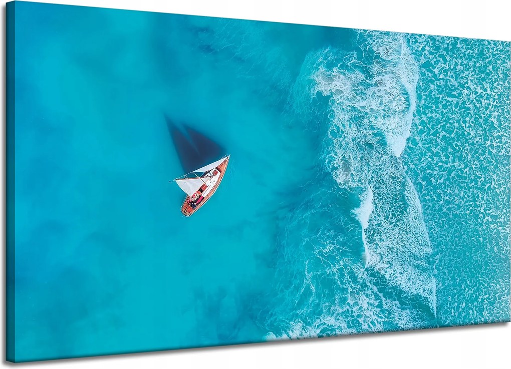 Vászonkép Vitorlás Víz Óceán Hullámok 120x70 cm Ideális ajándék