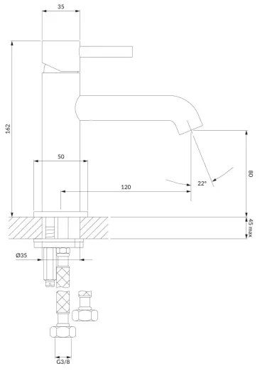 OMNIRES Y1210NGL - Mosdócsap Y 16,2 cm fényezett arany
