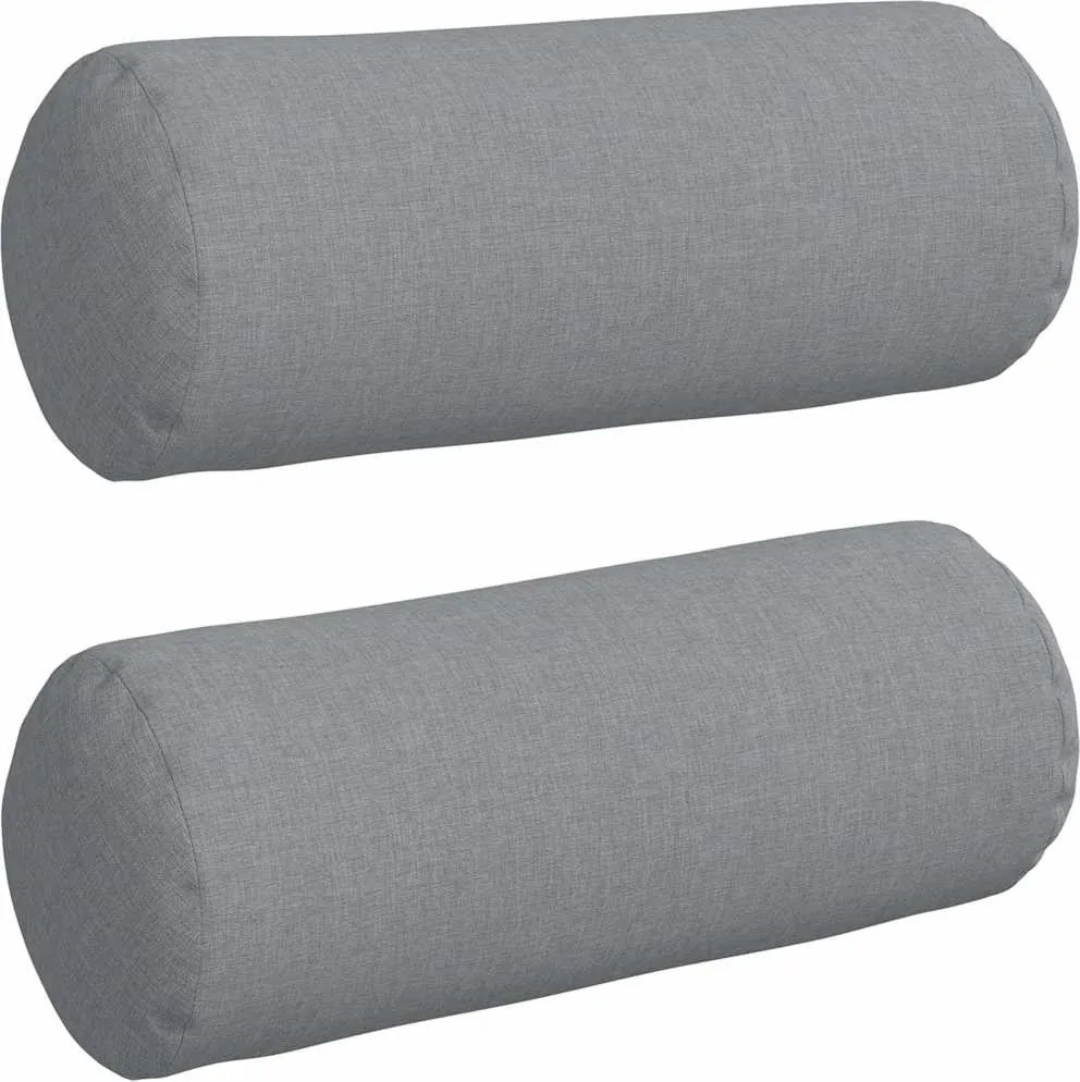 vidaXL Hengerpárnák 2 pcs Világosszürke Ø 15 x 40 cm szövet
