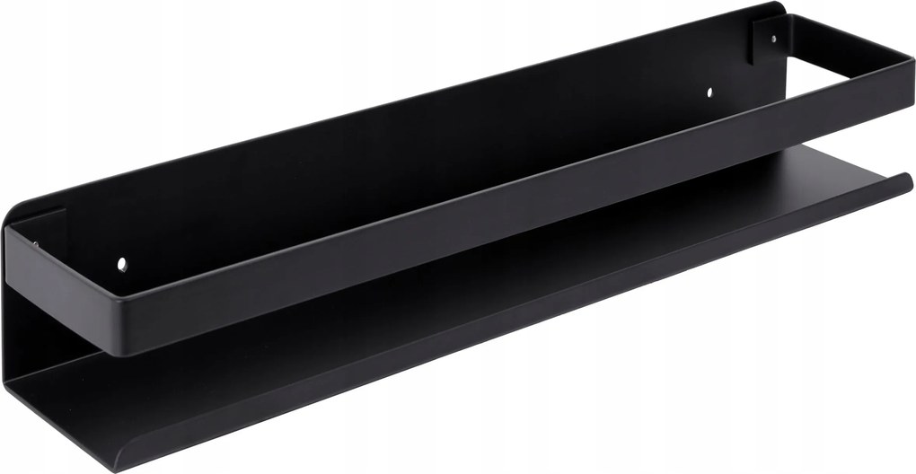 Fürdőszobai Polc Konyhai Fekete Akasztós Zuhanytálca Loft Alumínium 40 cm