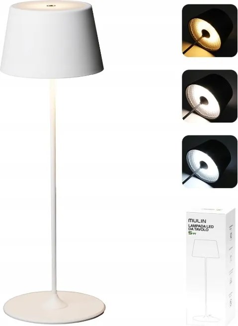 Mu Lin érintőképernyős Led asztali lámpa 3 fénymód fehér