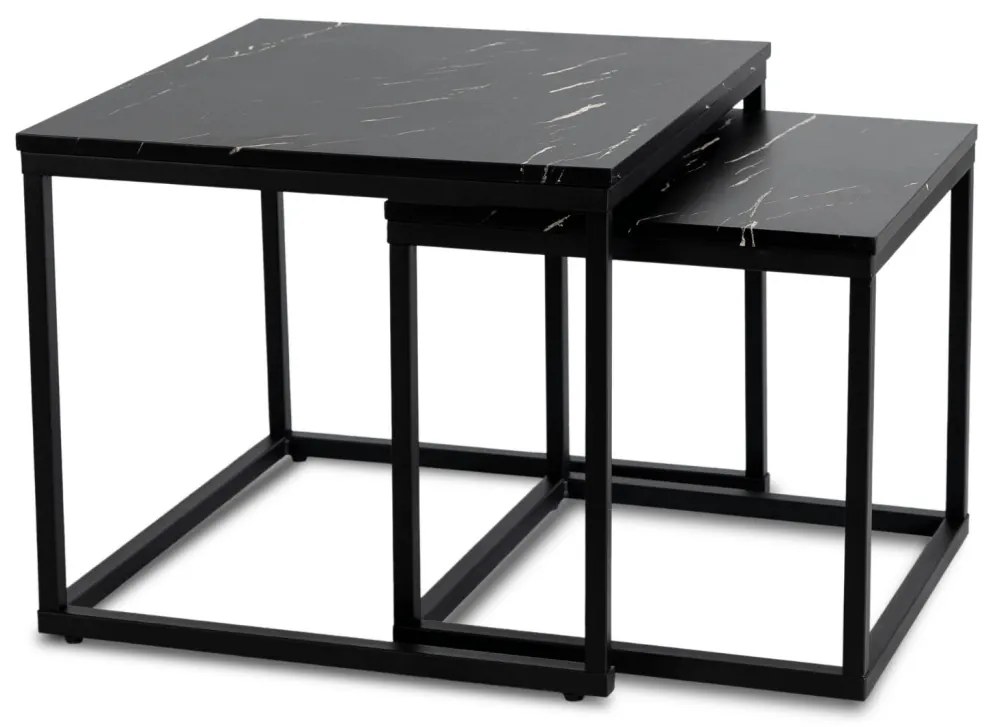 Dohányzóasztal fekete márvány szett JUNO