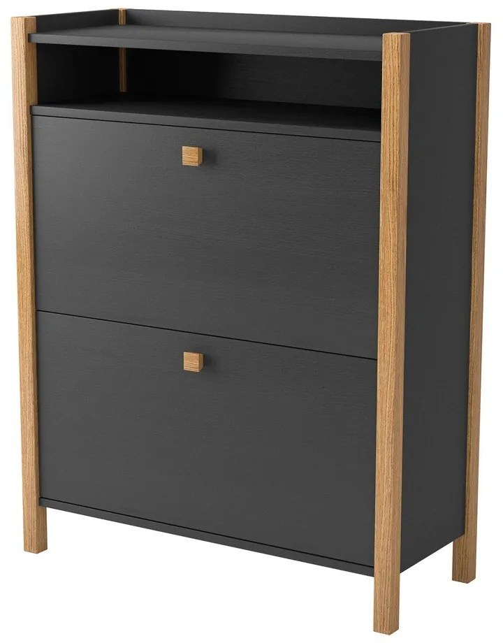 Bode sötétszürke cipősszekrény, két fiókkal - Woodman