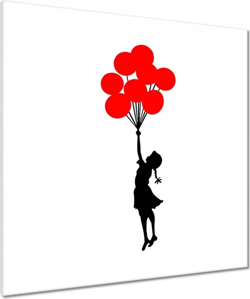 Vászonkép 80x80 Lány lufikkal