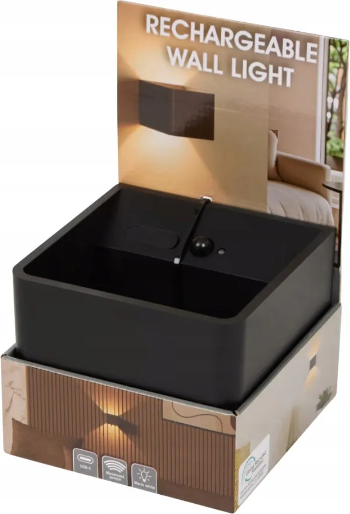 Modern LED-es fali lámpa újratölthető Fali Lámpa Meleg Fehér