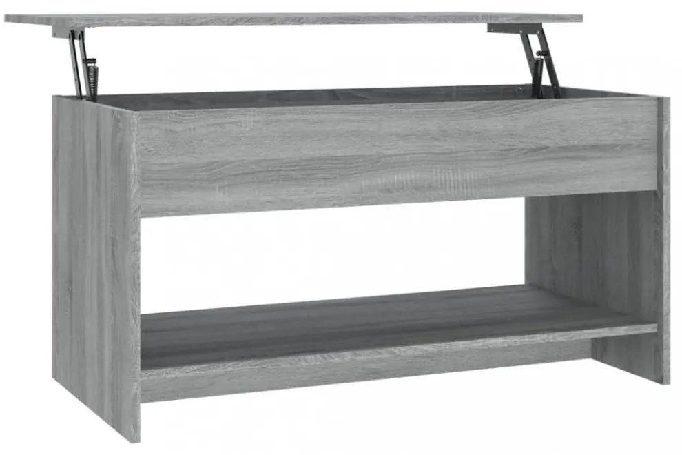 szürke sonoma színű szerelt fa dohányzóasztal 102x50x52,5 cm