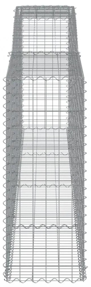 vidaXL 15 db íves horganyzott vas gabion kosár 400x50x120/140 cm