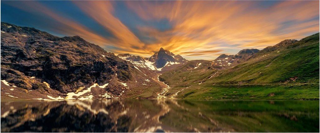 Kép - Visszaverődés a hegyi tóban (120x50 cm)