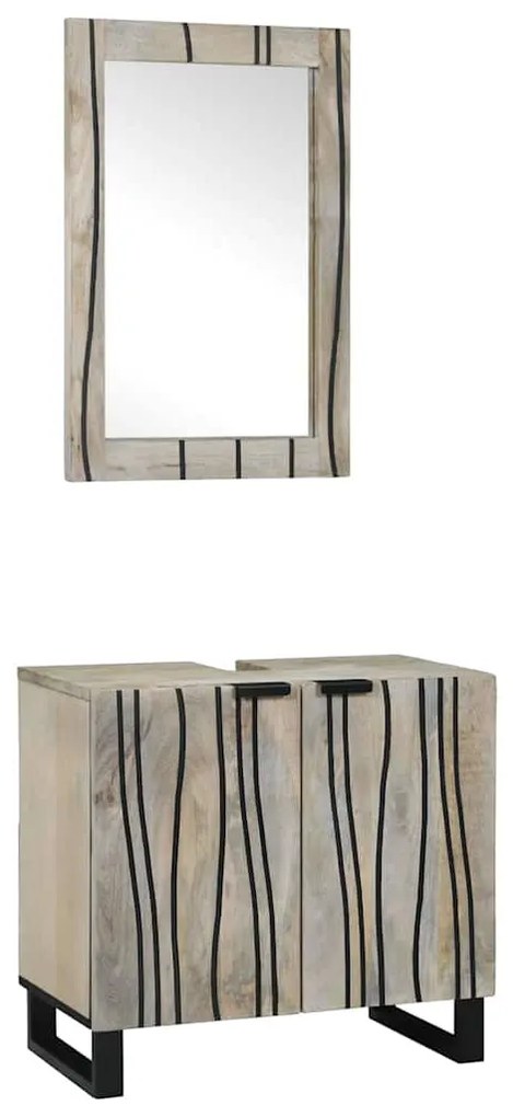 Fürdőszoba bútor szett polcokkal 2 pcs Fehér 62 x 33 x 58 cm