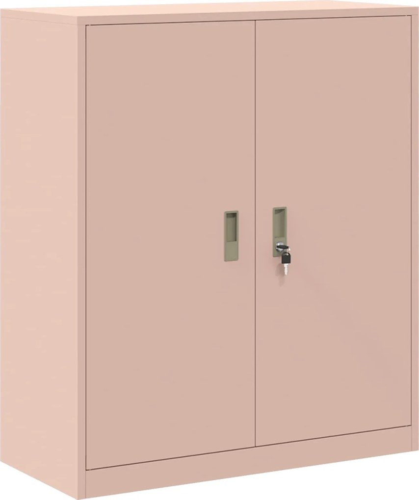 vidaXL Tárolószekrény Rózsaszín 90 x 40 x 105 cm Acél