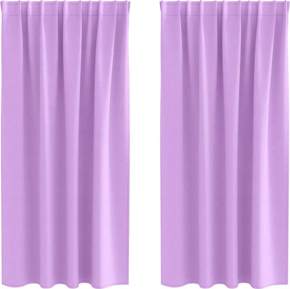 vidaXL Fekete Függöny Gyűrűkkel 2 pcs Lila 175 x 140 cm Poliészter