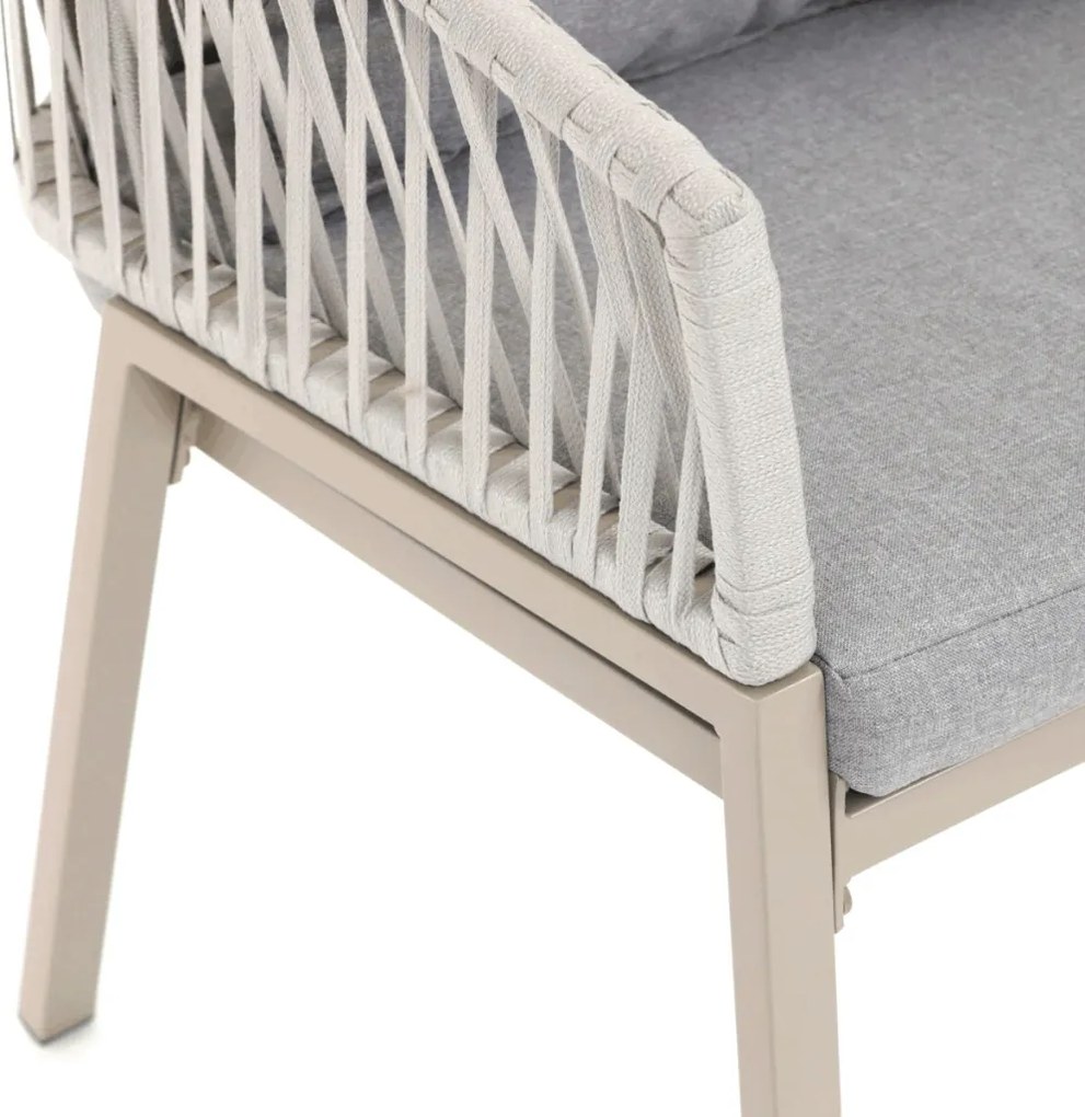 Kerti szék, fém, polyrattan, bézs, AZC-S1430 CRM