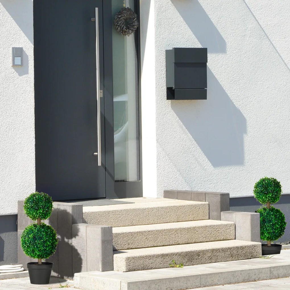 Műnövény szett, 2 db buxus, cserépben 60cm magas