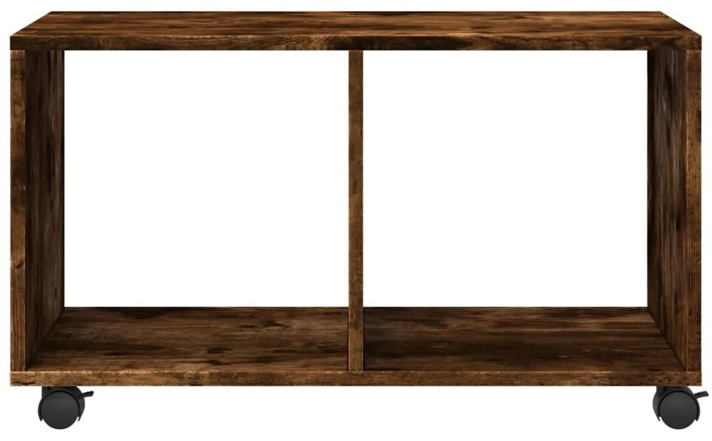 füstös tölgy színű szerelt fa görgős szekrény 72 x 33 x 42,5 cm