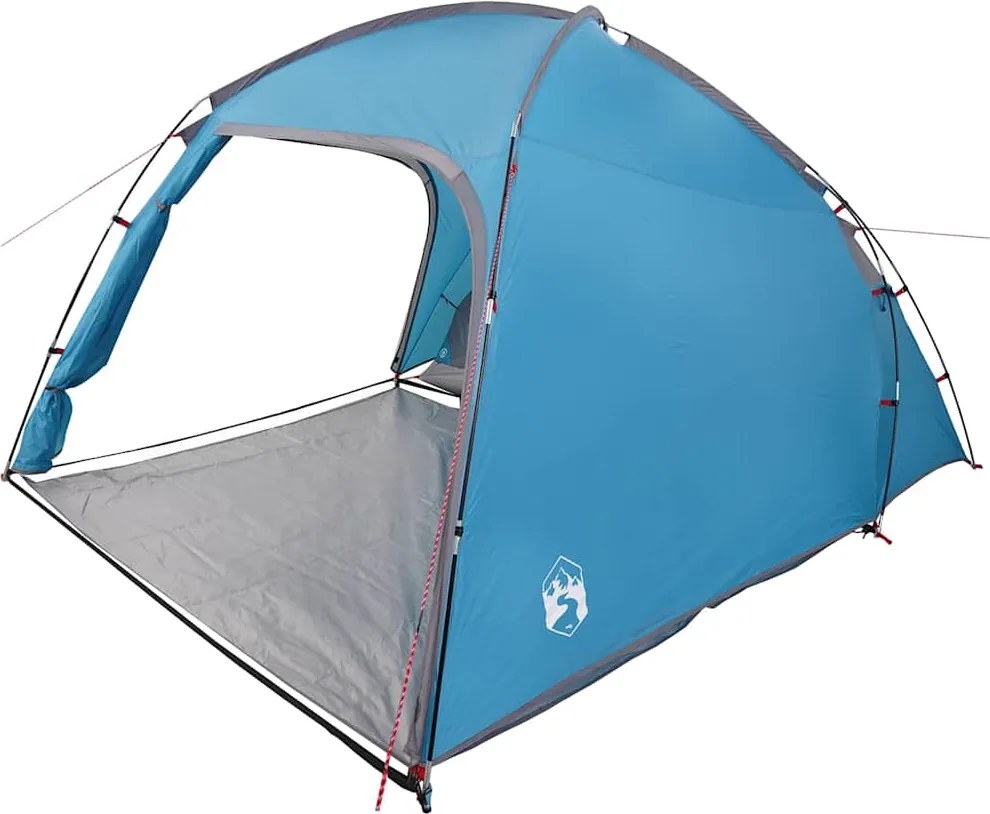 vidaXL Sátor Kabin Kék 370 x 230 x 185 cm Poliészter és üvegszál