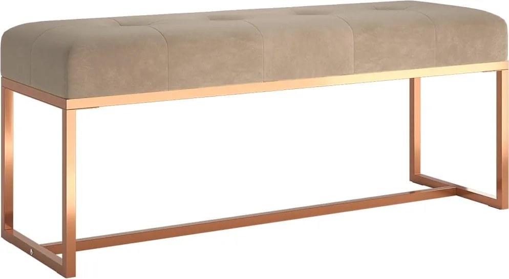 vidaXL bézs bársony pad 110 x 36 x 45 cm