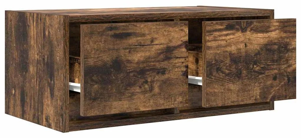 2 db füstös tölgy színű szerelt fa TV-szekrény 60x31x25,5 cm