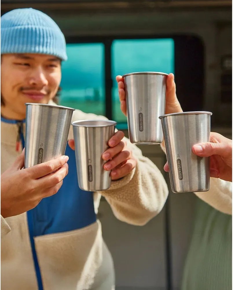 Ezüstszínű rozsdamentes acél utazóbögre 500 ml – Black + Blum