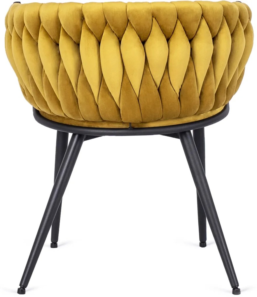 Elegáns Bársony Étkezőszék Mustár Színben. EMPOLI