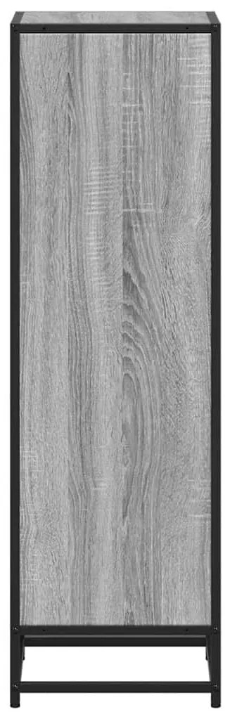 szürke sonoma színű szerelt fa könyvszekrény 33,5x33x107,5 cm