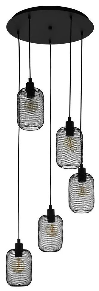 Eglo 43334 - Csillár zsinóron WRINGTON 5xE27/60W/230V