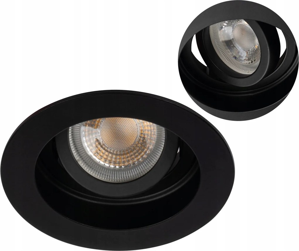 Mennyezeti Led Süllyesztett Lámpa Kerek Mozgatható 10W Aret Fekete Kanlux