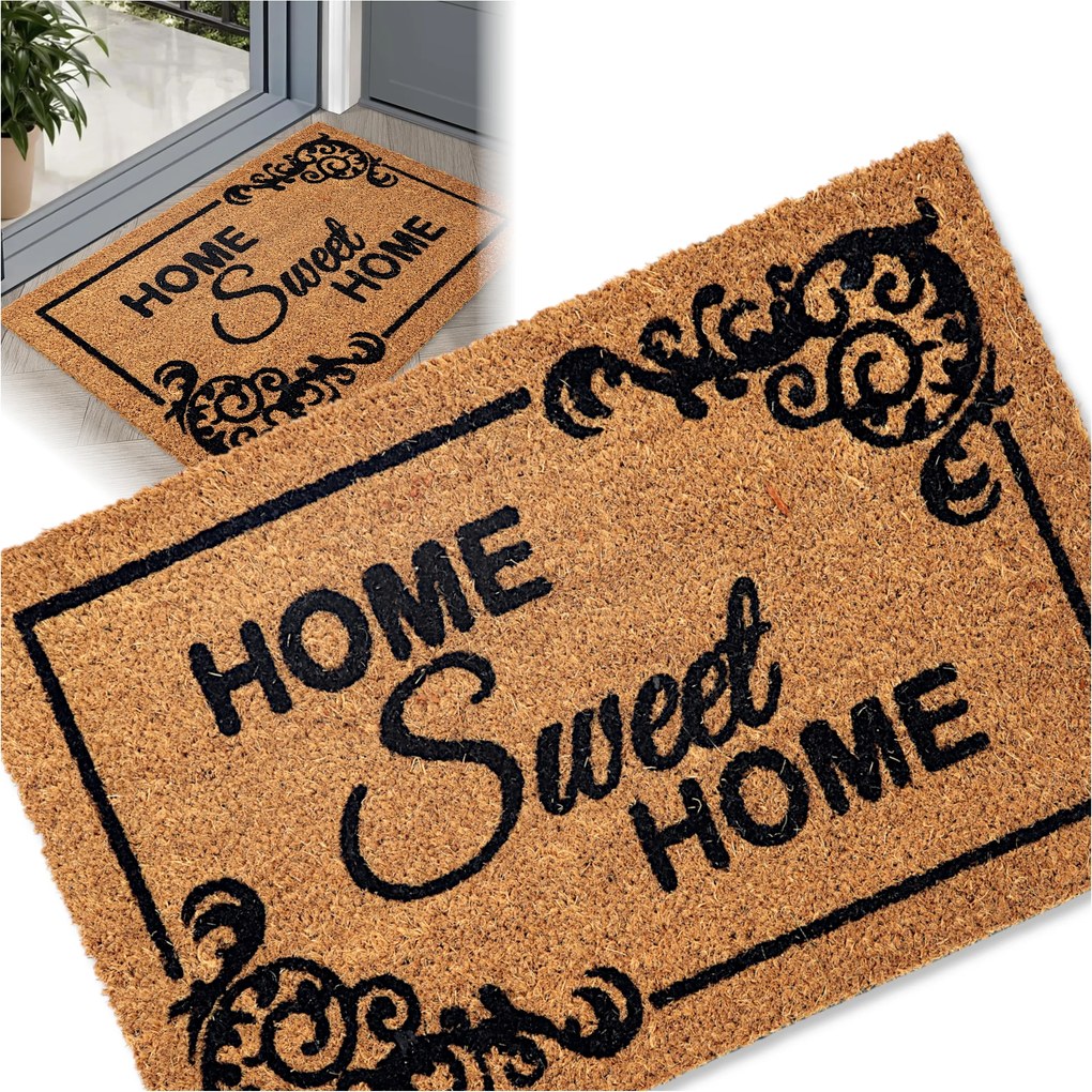 Lábtörlő Kültéri Ajtó Alá 40x60 Belső Gumi Nagy Kókuszszőnyeg