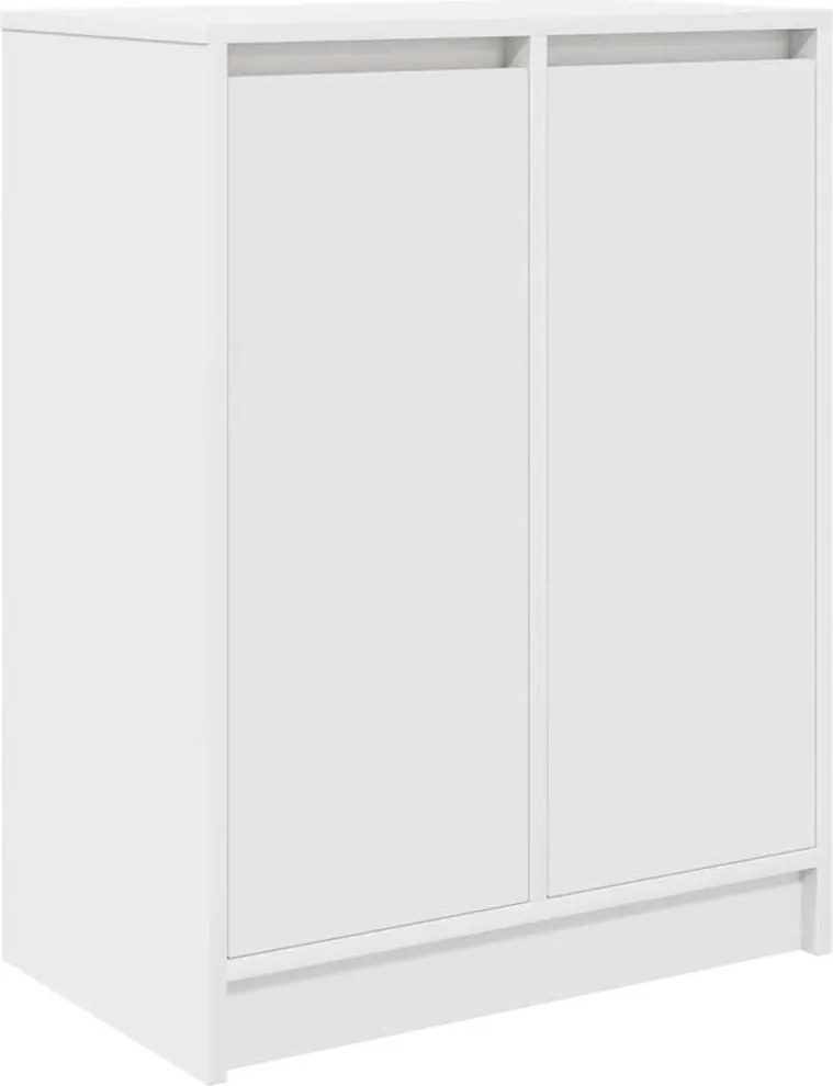 vidaXL fehér szerelt fa cipősszekrény 57x34x76 cm