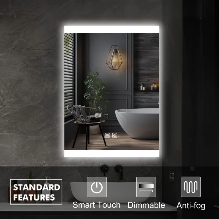 IREDA Fürdőszobatükör LED világítással 60 x 80 cm