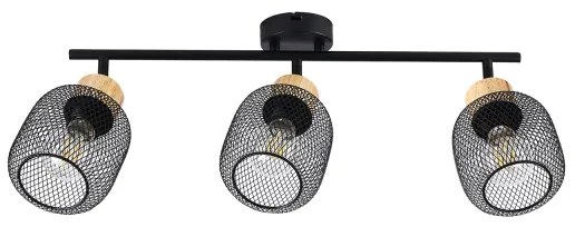 Brilagi - Spotlámpa BASKLITE 3xE27/15W/230V kaucsukfa/fekete