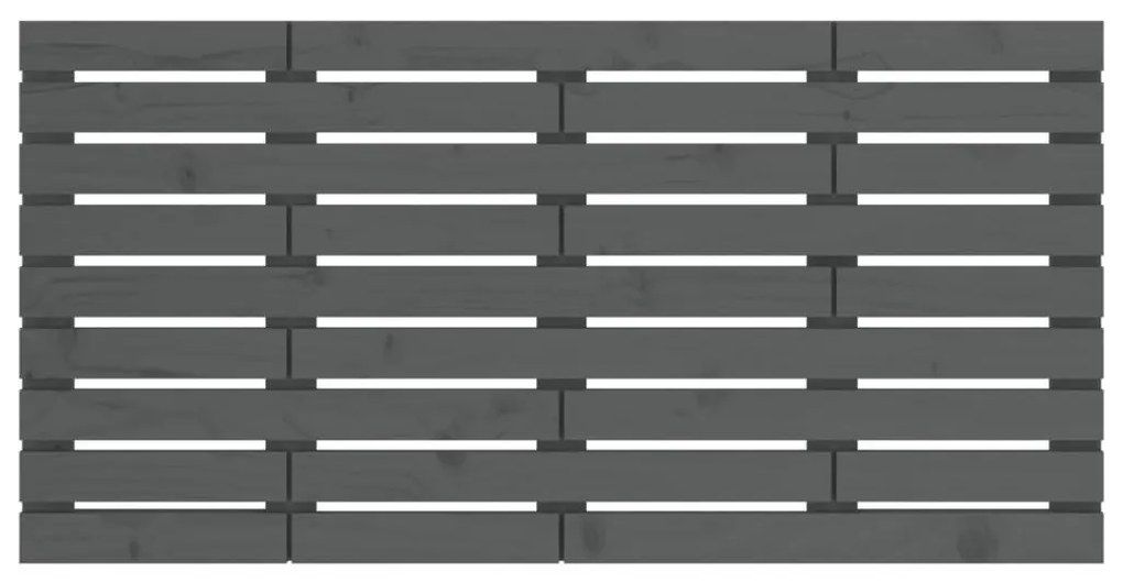 szürke tömör fenyőfa fali fejtámla 126 x 3 x 63 cm