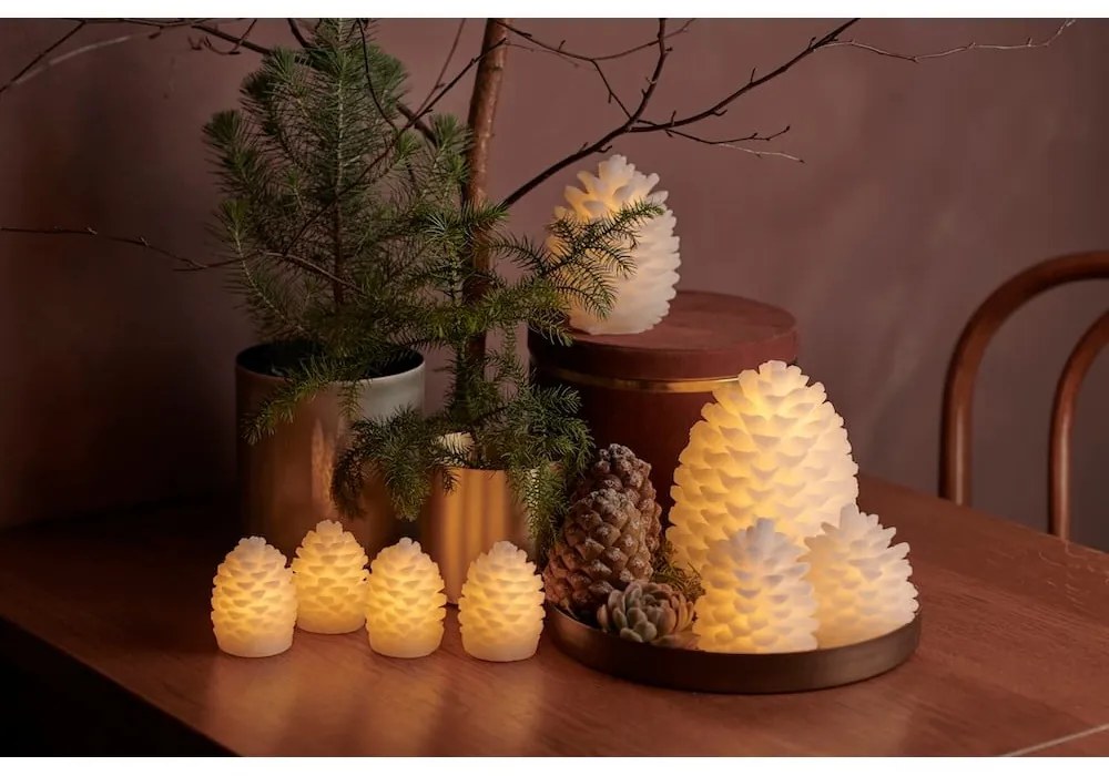 Fehér karácsonyi fénydekoráció 2 db-os ø 8 cm Clara – Sirius