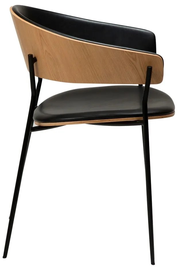 Fekete-világos natúr színű karfás étkezőfotel Crib – DAN-FORM Denmark