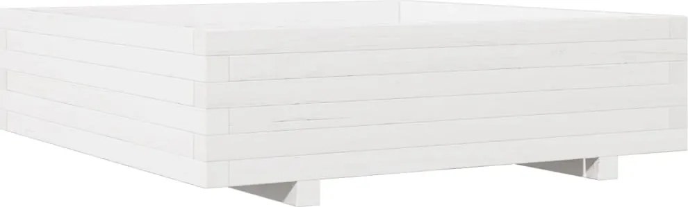 vidaXL fehér tömör fenyőfa kerti virágláda 90x90x26,5 cm