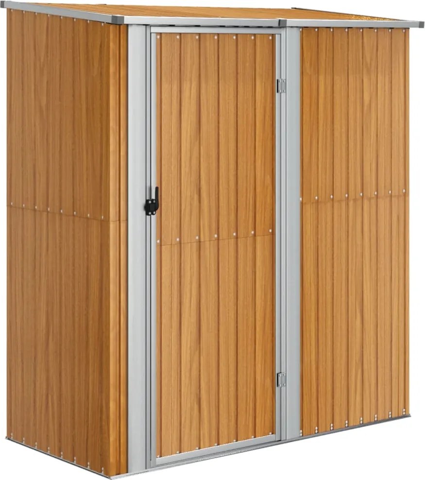 vidaXL horganyzott acél, fahatású kerti fészer 180,5 x 97 x 209,5 cm