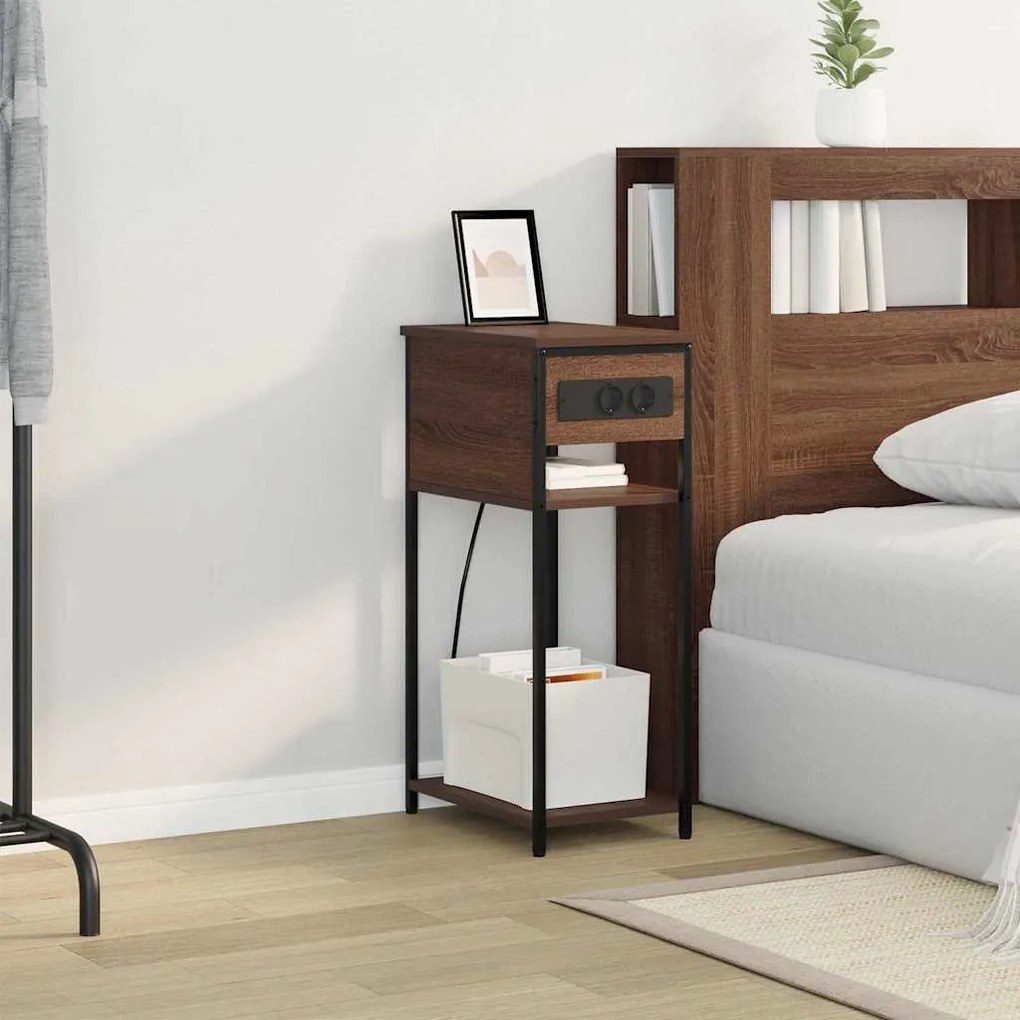 Éjjeliszekrény barna tölgy 41 x 28 x 76 cm Faanyag