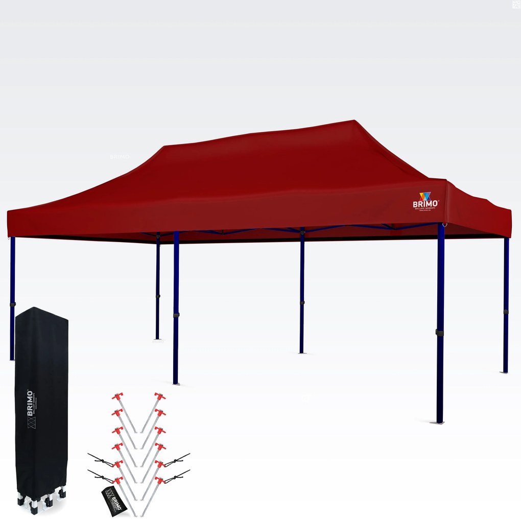 Vízálló Parti Sátor 3x6m – Gondtalan Ünneplés 16,5m² Tető alatt - 3 oldalfal nélkül - Piros