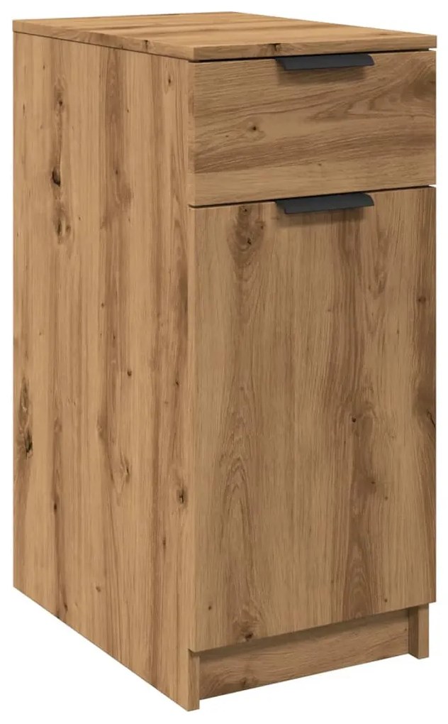 kézműves tölgy színű szerelt fa íróasztalszekrény 33x50x75 cm