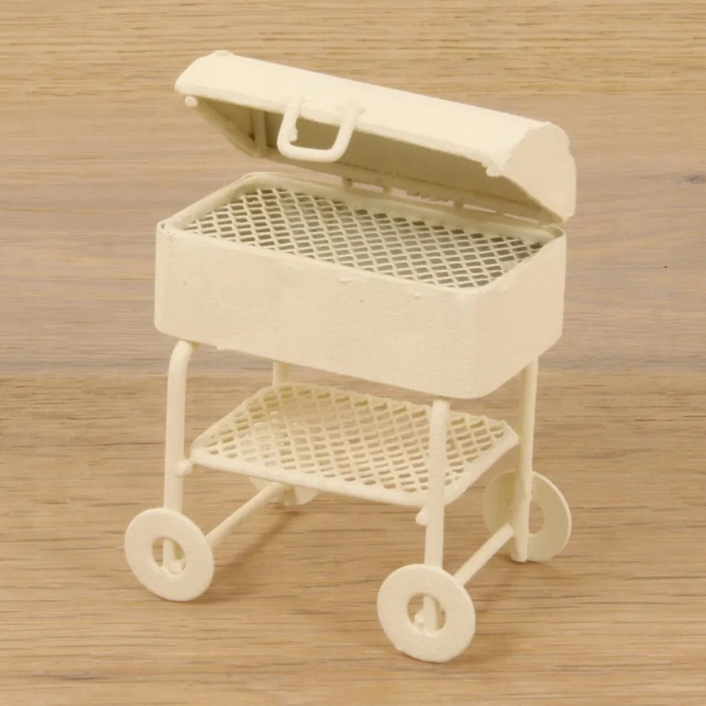 Mini Kert Gurulós grillsütő, fehér- 6,5cm magas