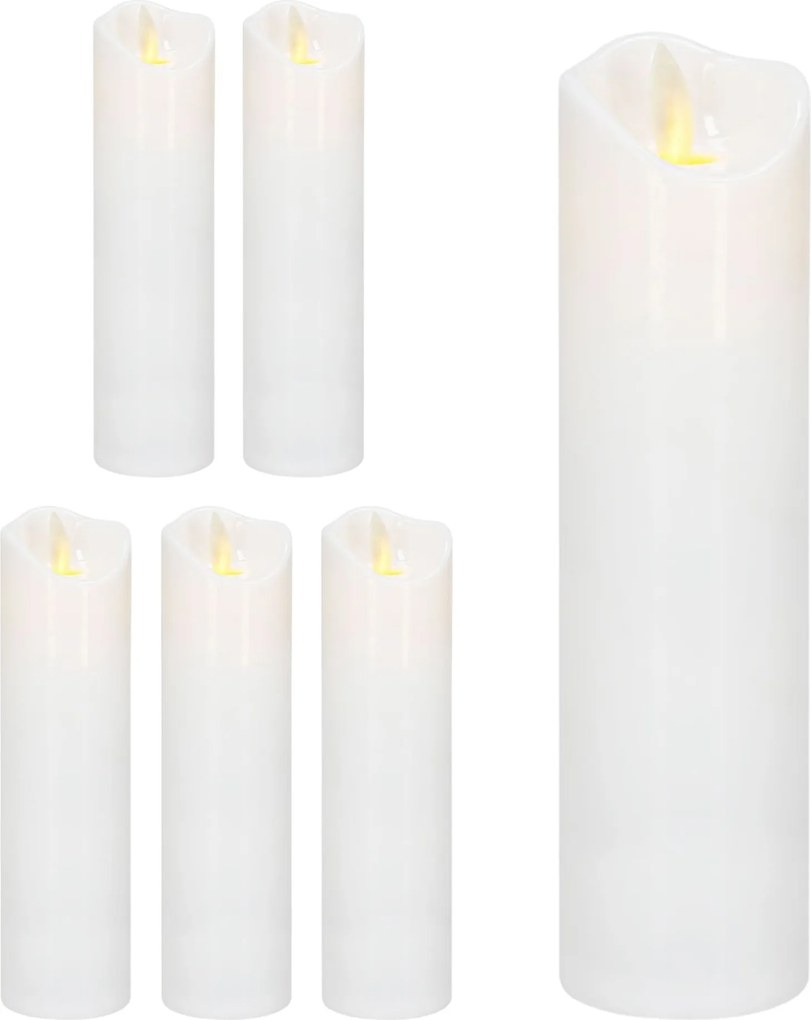 6 db 18,5 cm-ES Elemes Led Betét Elektromos Mécsesekhez Láng Effekt