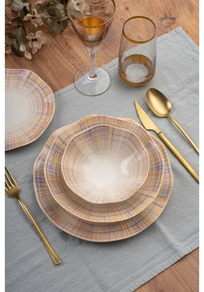 24 részes narancssárga porcelán étkészlet