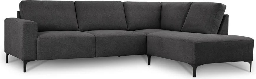 Antracitszürke zsenília sarokkanapé (jobb oldali-L alakú) Fabian – Scandic